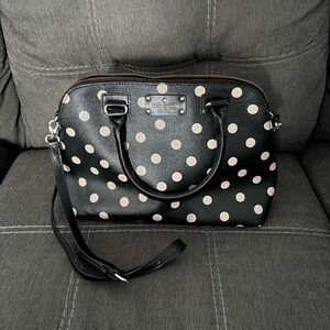 Kate Spade Black and Cream Polka Dot Satchel